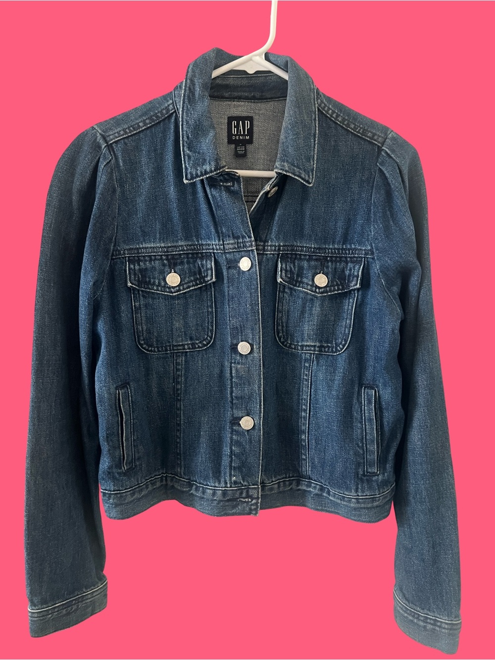 GAP Blue Denim Button-Front Jacket